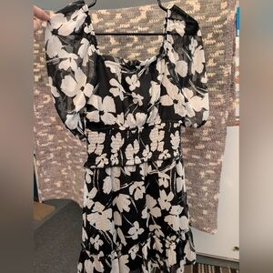 Gray Floral Dress